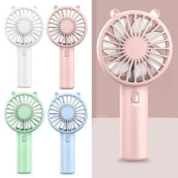 usb rechargeable mini handheld fan for eyelash drying, travel and desk cooling