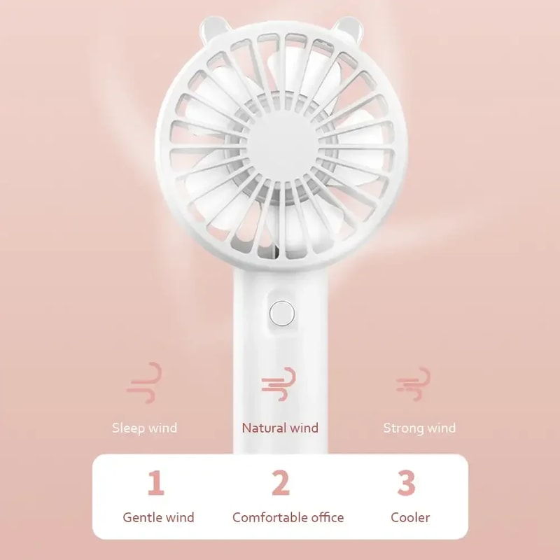USB Rechargeable Mini Handheld Fan for Eyelash Drying, Travel and Desk Cooling
