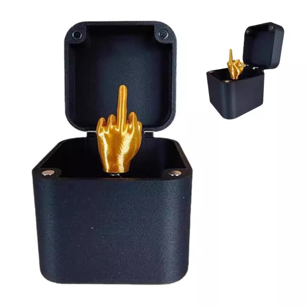 Middle Finger In A Box Prank Gift Funny Desk Decor For Office And Home 0