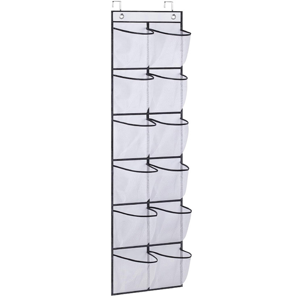 Pocket Over The Door Shoe Organizer With Clear Mesh Storage For Shoes Accessories And Small Spaces 1