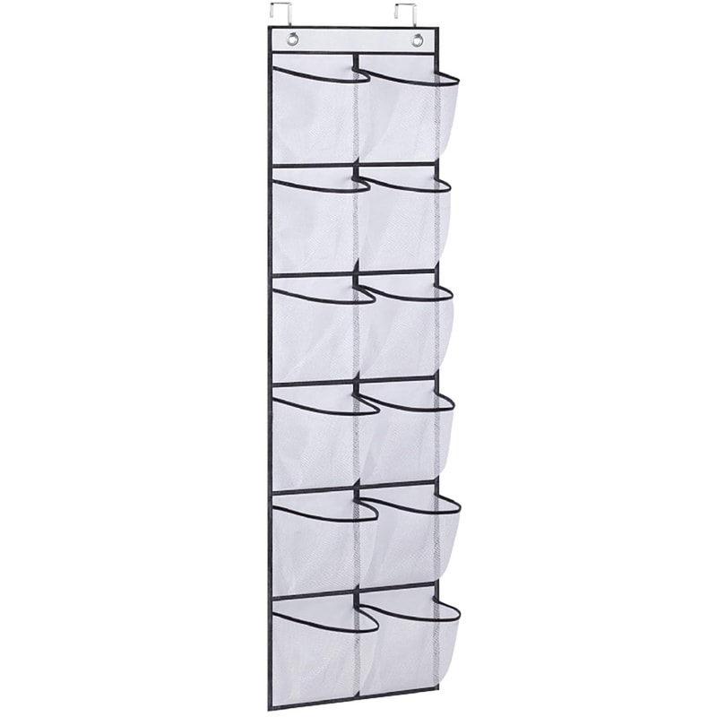 Pocket Over The Door Shoe Organizer With Clear Mesh Storage For Shoes Accessories And Small Spaces 1