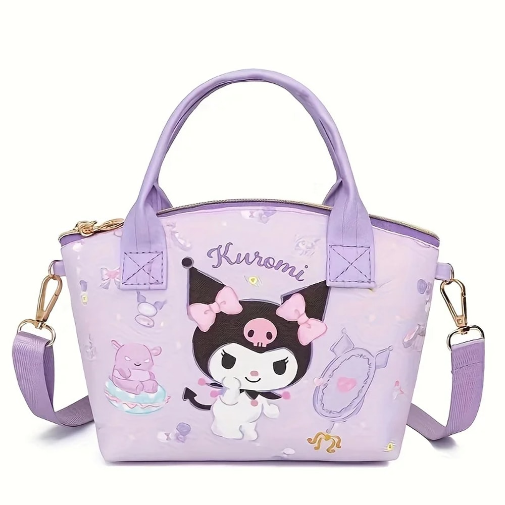 Sanrio Character Tote Bag For Women Hello Kitty Cinnamoroll Kuromi Shoulder Purse 0