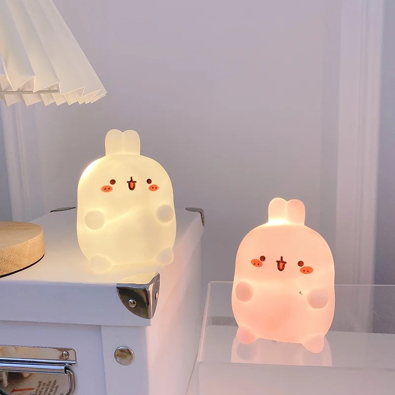 Cute Rabbit Night Light Bunny Bedside Lamp for Kids Nursery Decor