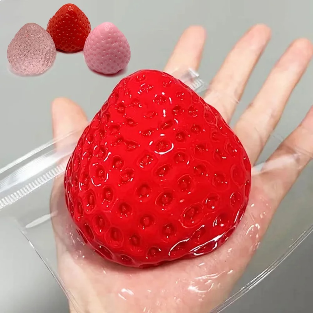 Jumbo Strawberry Squishy Toy Kawaii Taba Stress Relief Fidget Gift