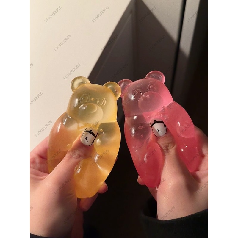 Colorful Gummy Bear Squeeze Fidget Toy For Stress Relief And Sensory Play 0