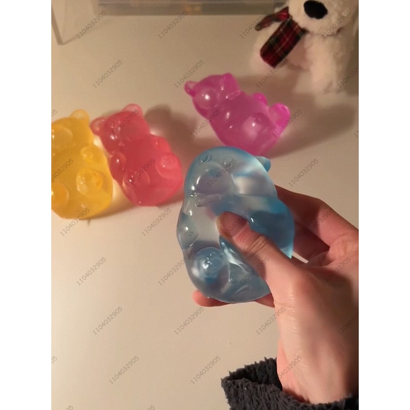 Colorful Gummy Bear Squeeze Fidget Toy For Stress Relief And Sensory Play 3