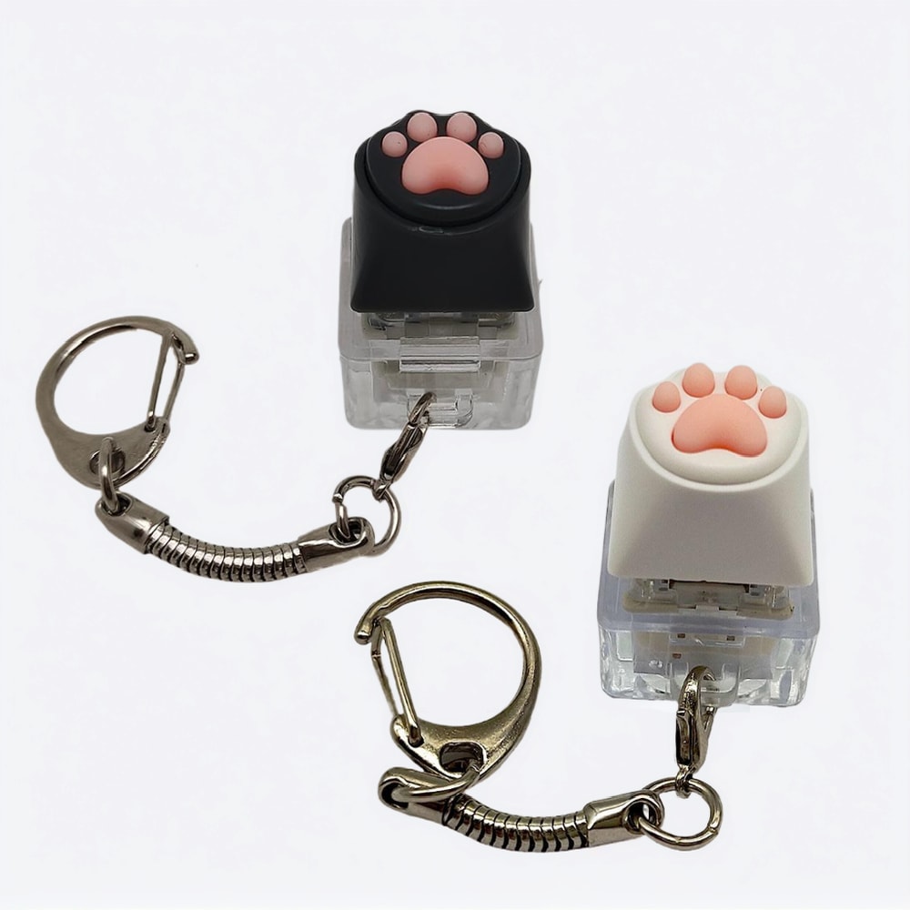Cat Paw Clicky Keychain Fidget Toy for Stress Relief and Keycap Testing