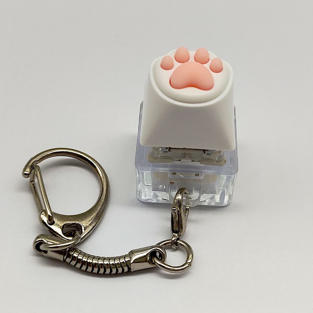 Cat Paw Clicky Keychain Fidget Toy for Stress Relief and Keycap Testing