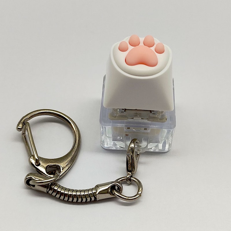 Cat Paw Clicky Keychain Fidget Toy for Stress Relief and Keycap Testing