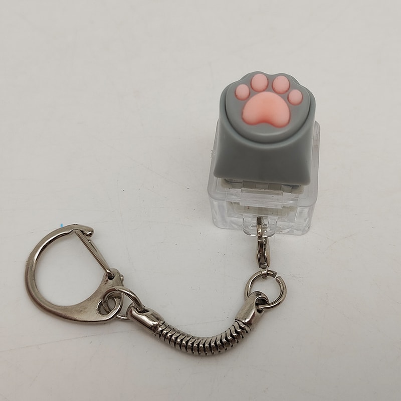Cat Paw Clicky Keychain Fidget Toy for Stress Relief and Keycap Testing