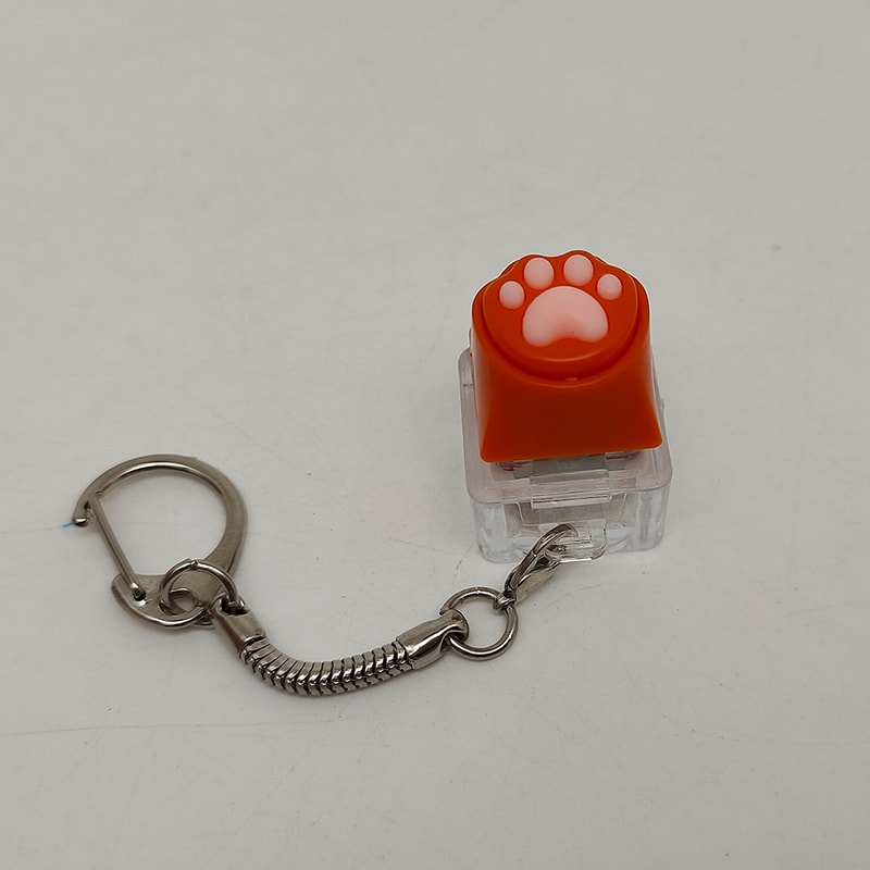 Cat Paw Clicky Keychain Fidget Toy for Stress Relief and Keycap Testing