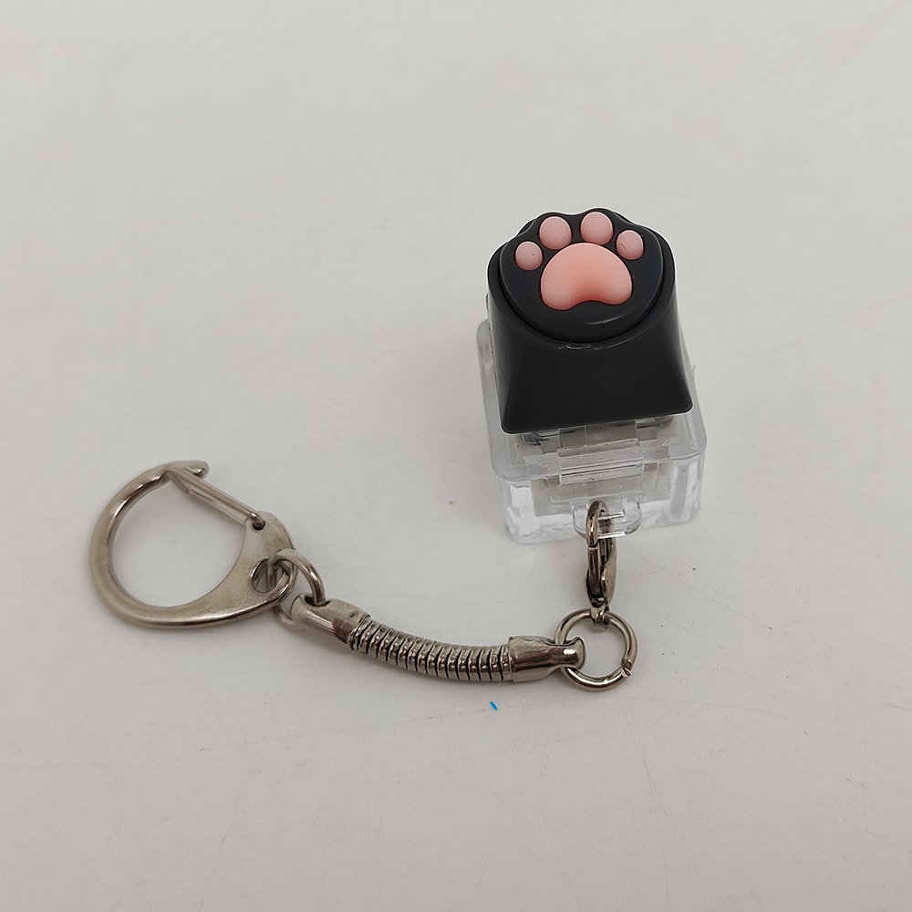 Cat Paw Clicky Keychain Fidget Toy for Stress Relief and Keycap Testing