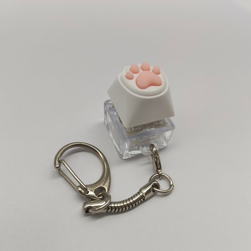 Cat Paw Clicky Keychain Fidget Toy for Stress Relief and Keycap Testing