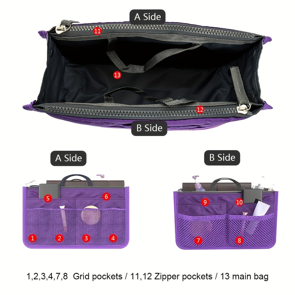 Large Capacity Travel Makeup Bag Double Zipper Toiletry Organizer 1