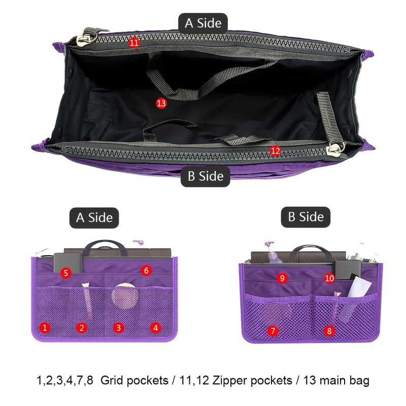 Large Capacity Travel Makeup Bag Double Zipper Toiletry Organizer 1