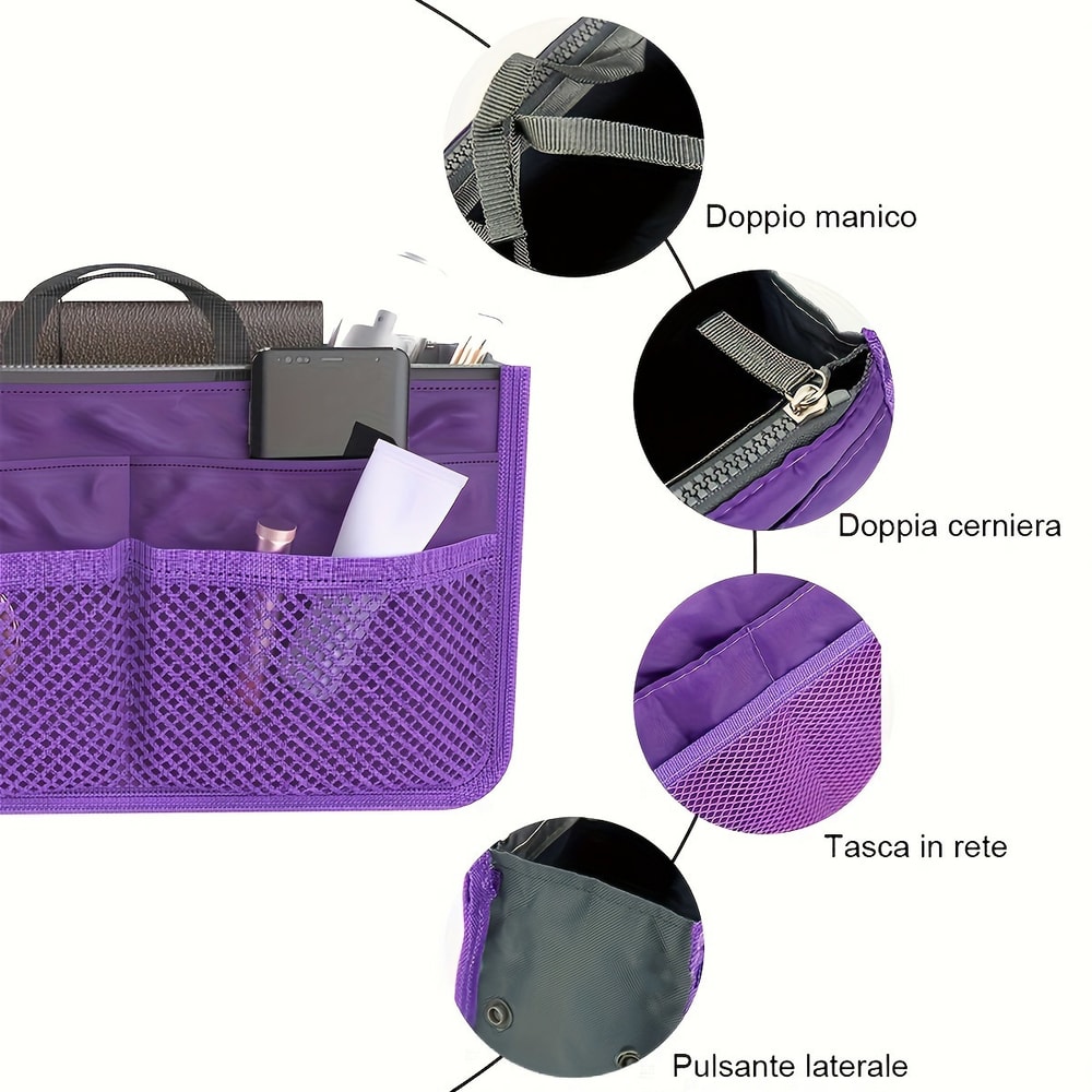 Large Capacity Travel Makeup Bag Double Zipper Toiletry Organizer 3