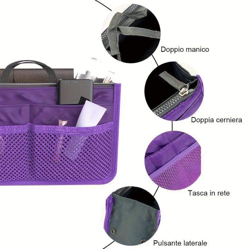 Large Capacity Travel Makeup Bag Double Zipper Toiletry Organizer 3