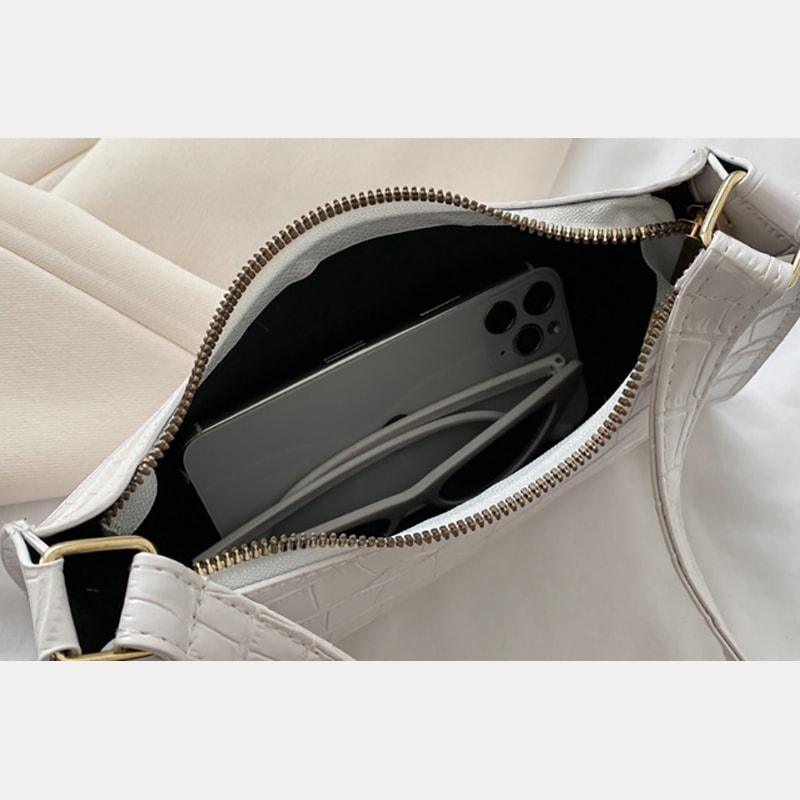 Croc Embossed Underarm Shoulder Bag For Women 2