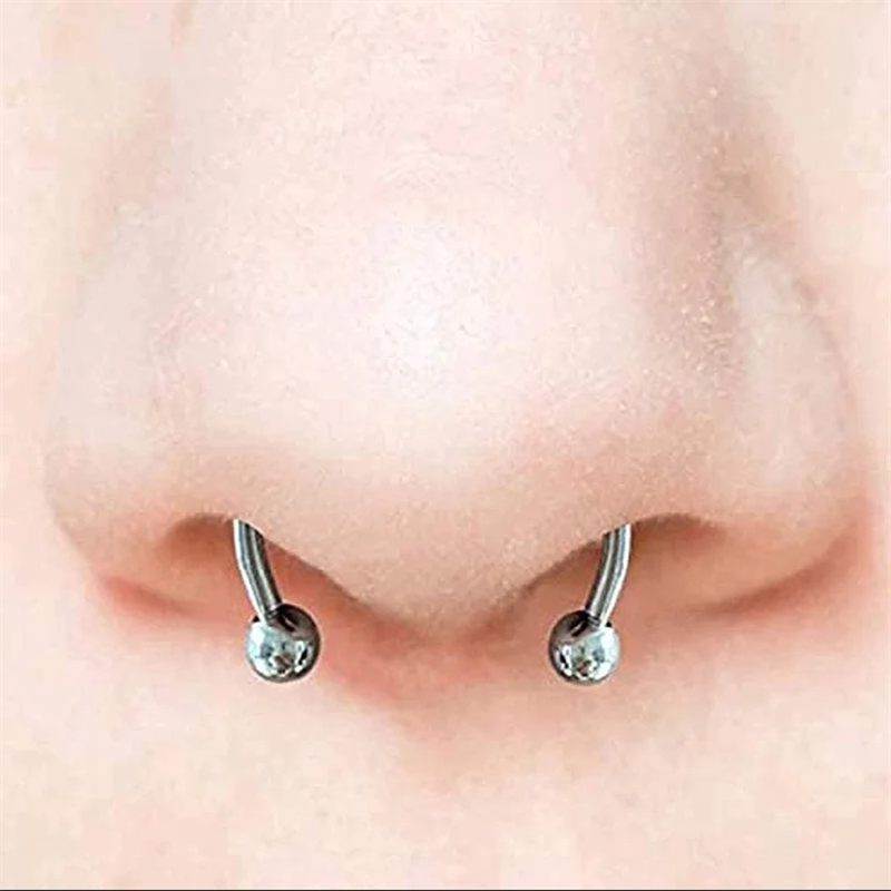 Magnetic Fake Septum Ring Clip On Horseshoe Nose Ring In Stainless Steel 1