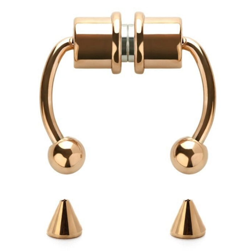 Magnetic Fake Septum Ring Clip On Horseshoe Nose Ring In Stainless Steel 6