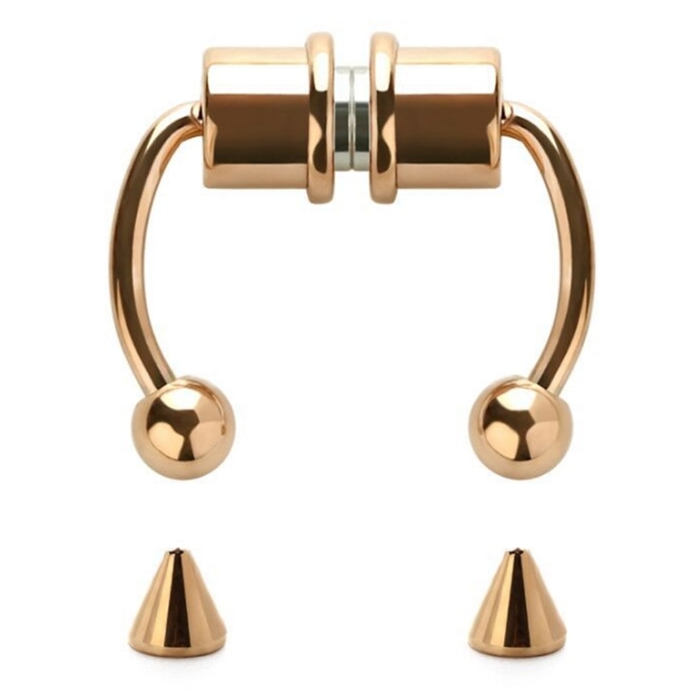Magnetic Fake Septum Ring Clip On Horseshoe Nose Ring In Stainless Steel 4