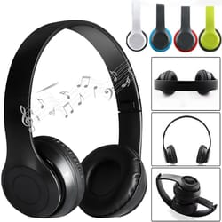 wireless bluetooth headphones with microphone foldable over ear bass headset