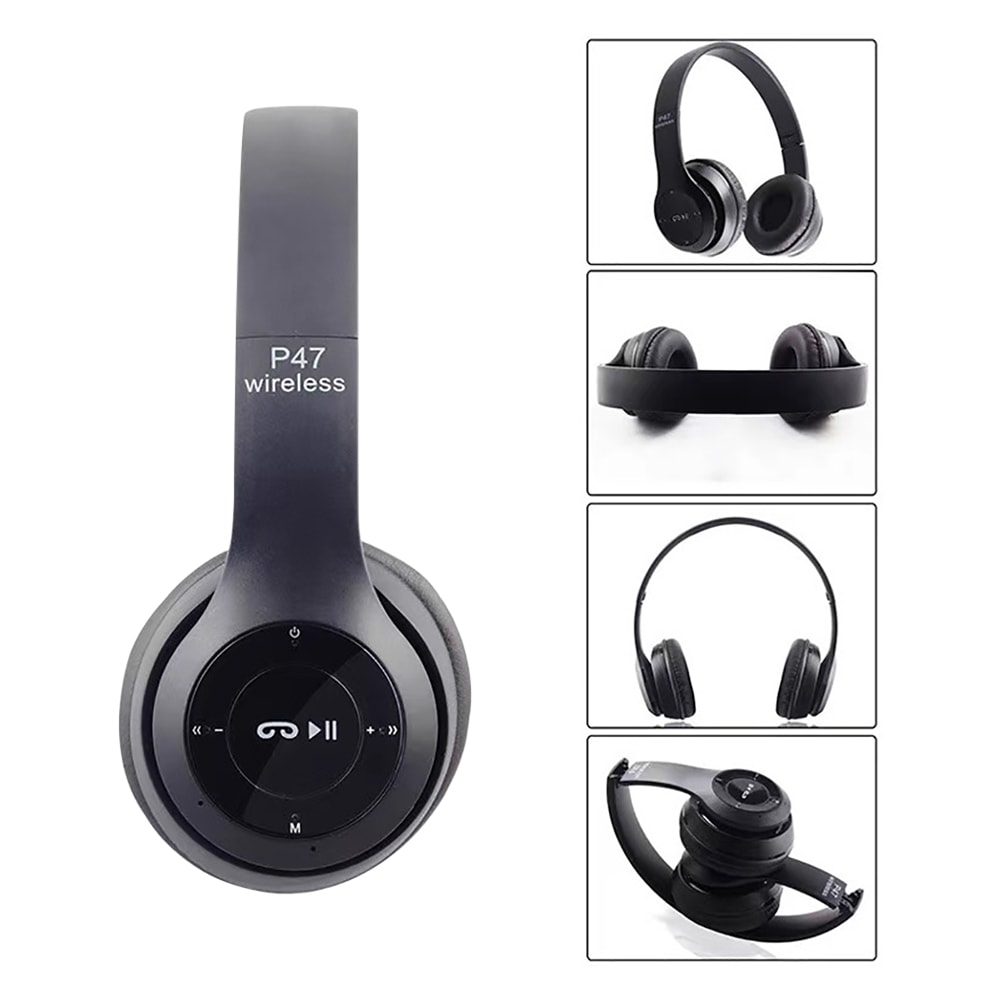 Wireless Bluetooth Headphones with Microphone Foldable Over Ear Bass Headset