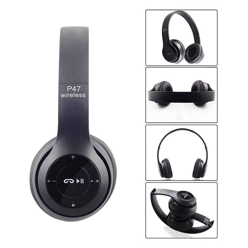 Wireless Bluetooth Headphones with Microphone Foldable Over Ear Bass Headset