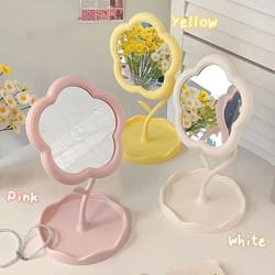 flower shaped makeup mirror desk vanity mirror for dorm and bedroom