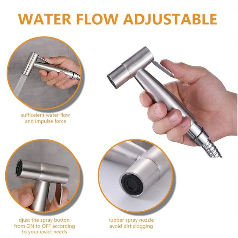 Black Stainless Steel Handheld Bidet Sprayer For Toilet 2