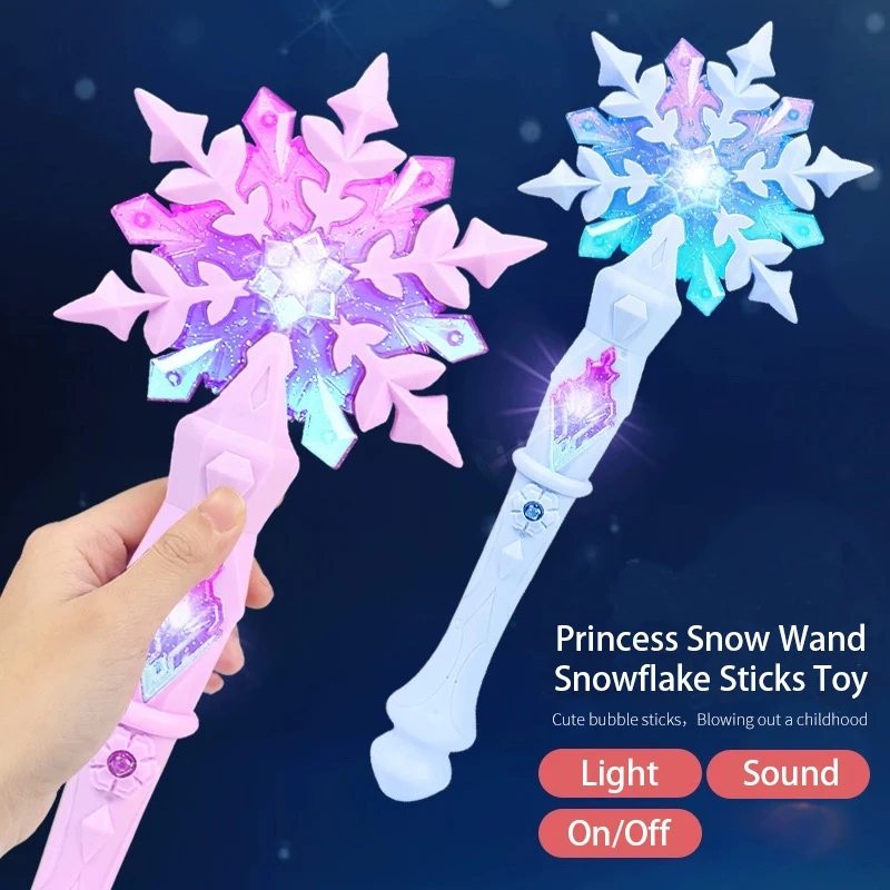Princess Snowflake Light Up Wand Toy With Sound For Kids Cosplay 0