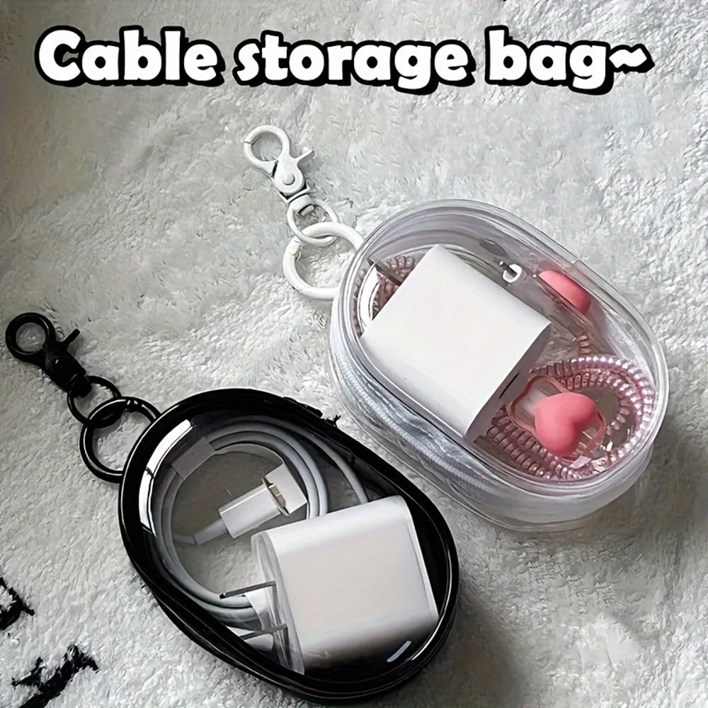 Mini Clear Zipper Pouch For Earphones Chargers And Travel Essentials 3