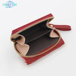 elegant embroidered mini wallet for women compact zipper card holder with coin pocket
