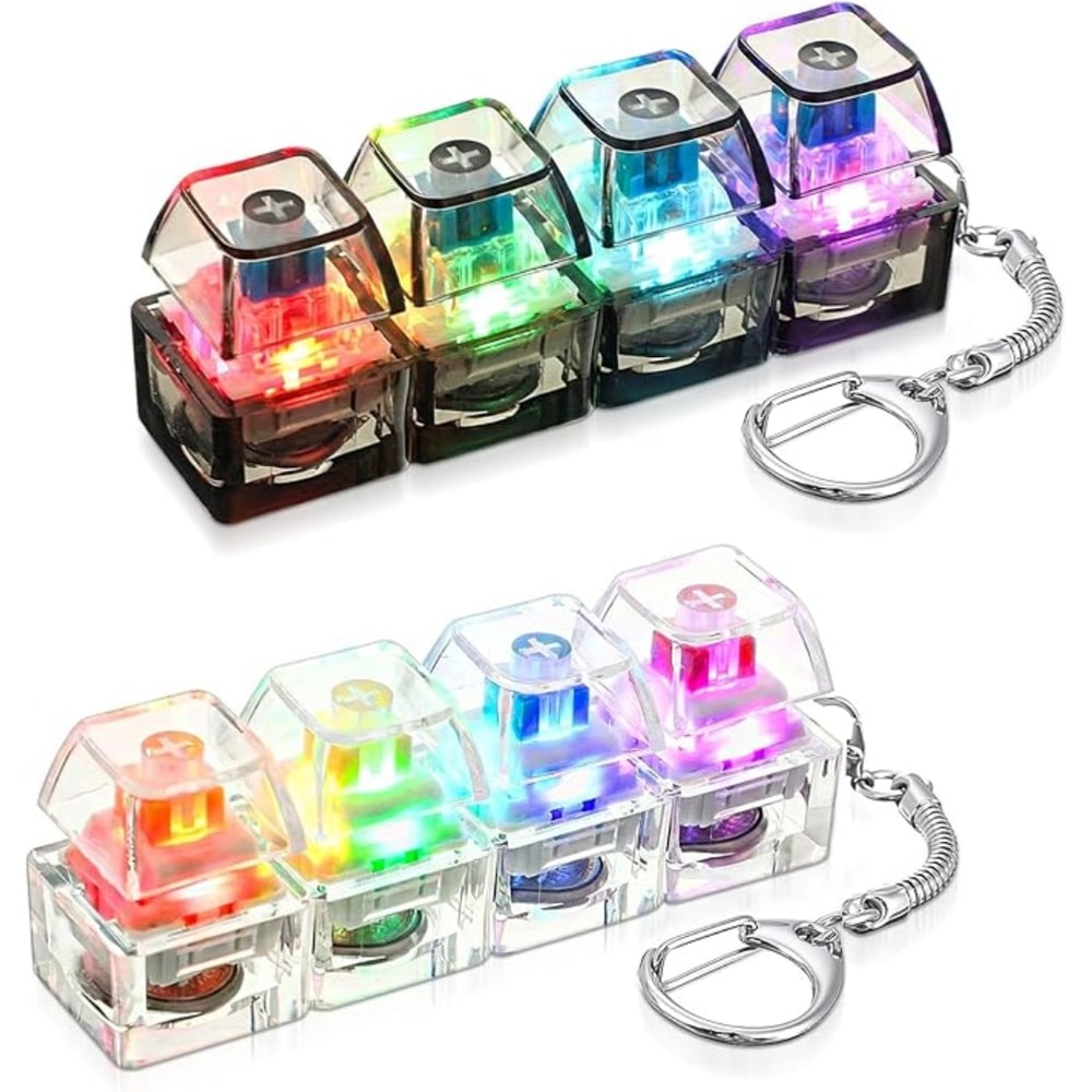 Light Up Keyboard Fidget Keychain For Stress Relief 0