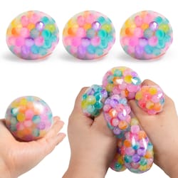 rainbow bead stress relief ball soft squishy sensory fidget toy for kids & adults