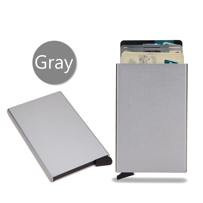 RFID Blocking Pop Up Card Holder Slim Metal Minimalist Wallet 3