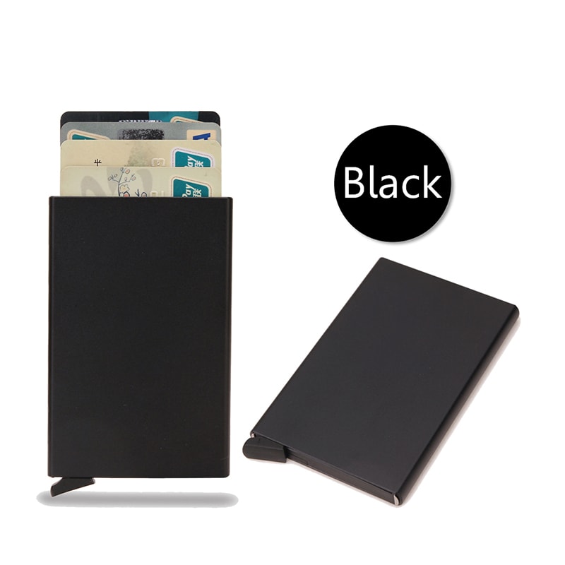 RFID Blocking Pop Up Card Holder Slim Metal Minimalist Wallet 0