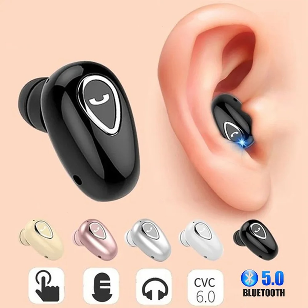 Mini Invisible Bluetooth Earbuds With Mic For Sports Calls And Music 0