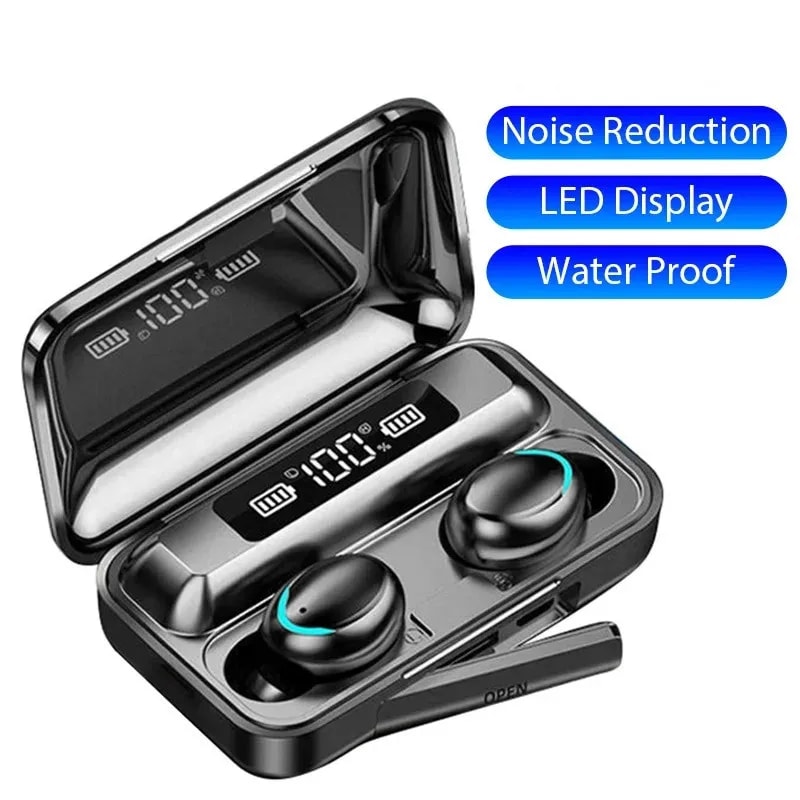 Wireless Earphones With LED Display Waterproof TWS Bluetooth Headphones With Noise Cancellation 0