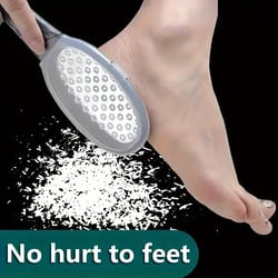 ergonomic stainless steel foot file for callus removal & smooth heels