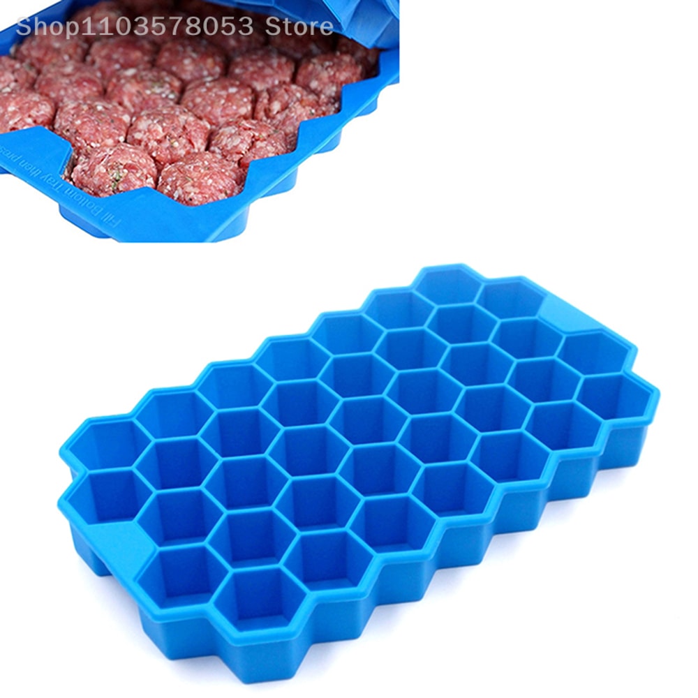 Grids Silicone Meatball Mold with Lid Honeycomb Rice & Fish Ball Maker