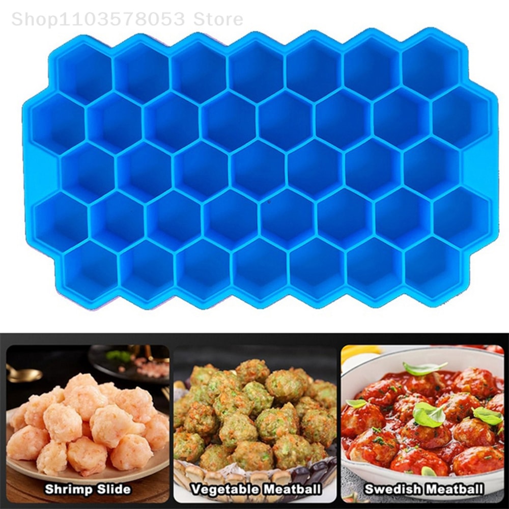 Grids Silicone Meatball Mold with Lid Honeycomb Rice & Fish Ball Maker