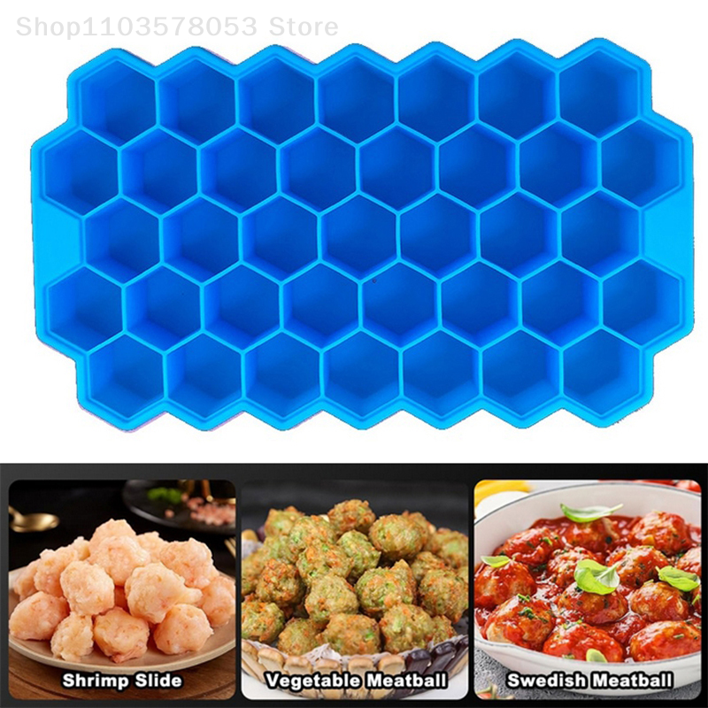 Grids Silicone Meatball Mold with Lid Honeycomb Rice & Fish Ball Maker