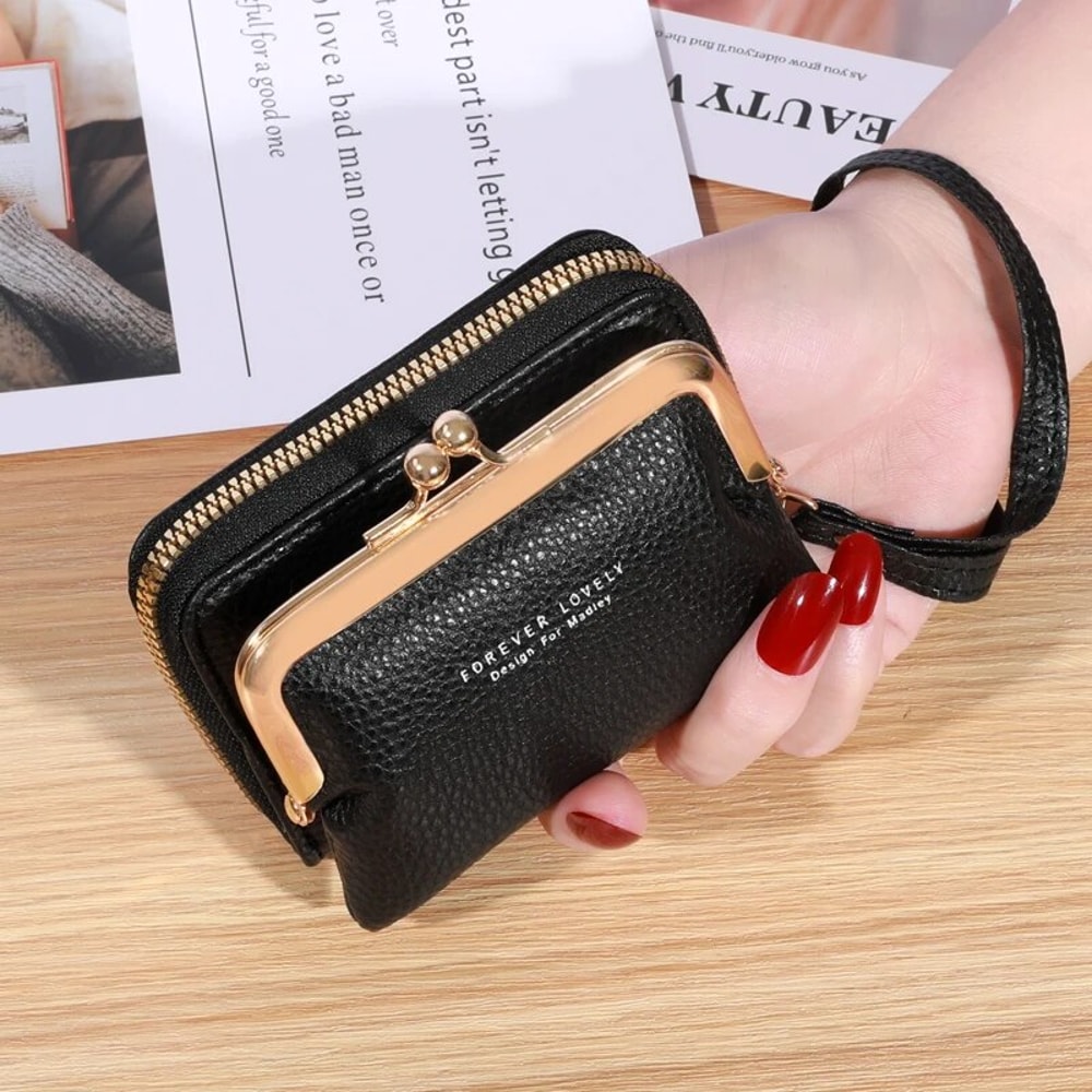 Large Capacity Womens Wallet With Wrist Strap Multiple Card Slots 1