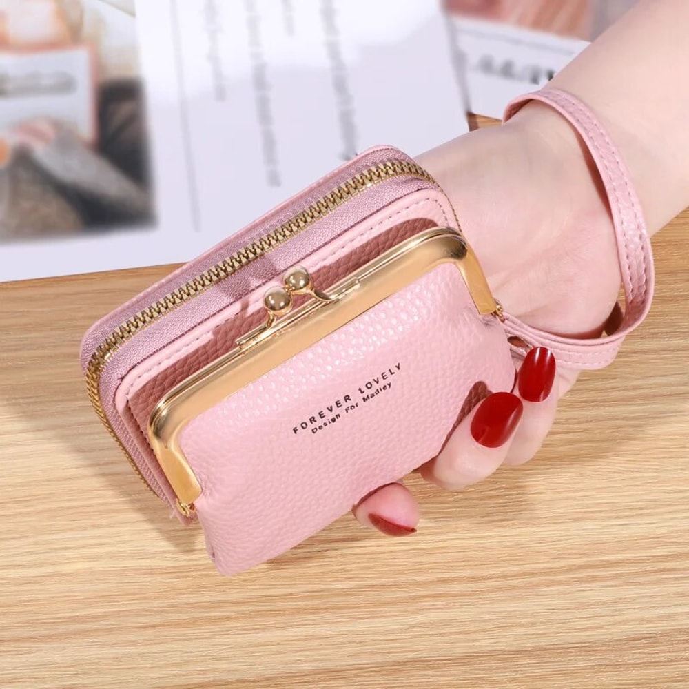 Large Capacity Womens Wallet With Wrist Strap Multiple Card Slots 7