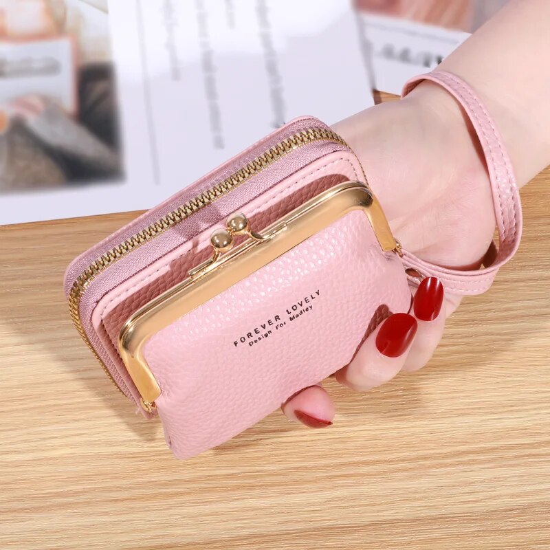 Large Capacity Womens Wallet With Wrist Strap Multiple Card Slots 7