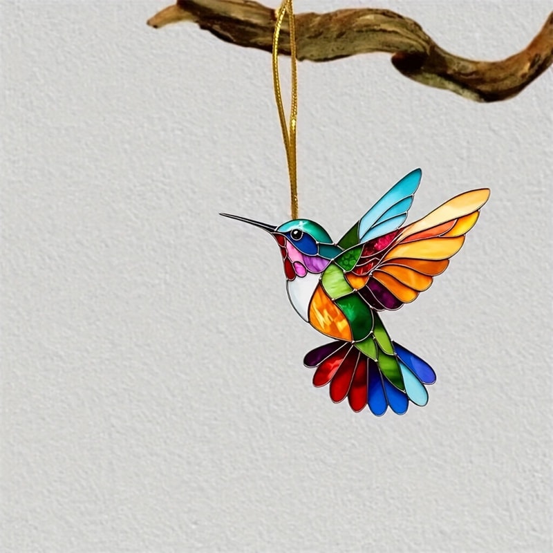 Colorful Hummingbird Acrylic Suncatcher Window Hanging Ornament 1