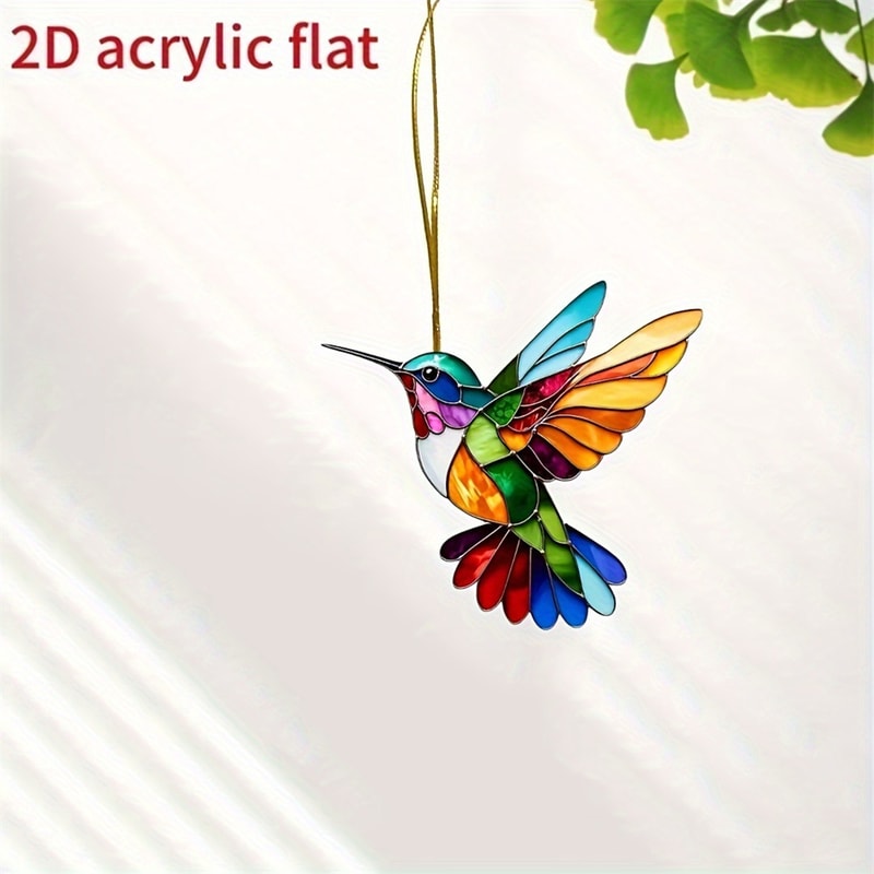 Colorful Hummingbird Acrylic Suncatcher Window Hanging Ornament 3