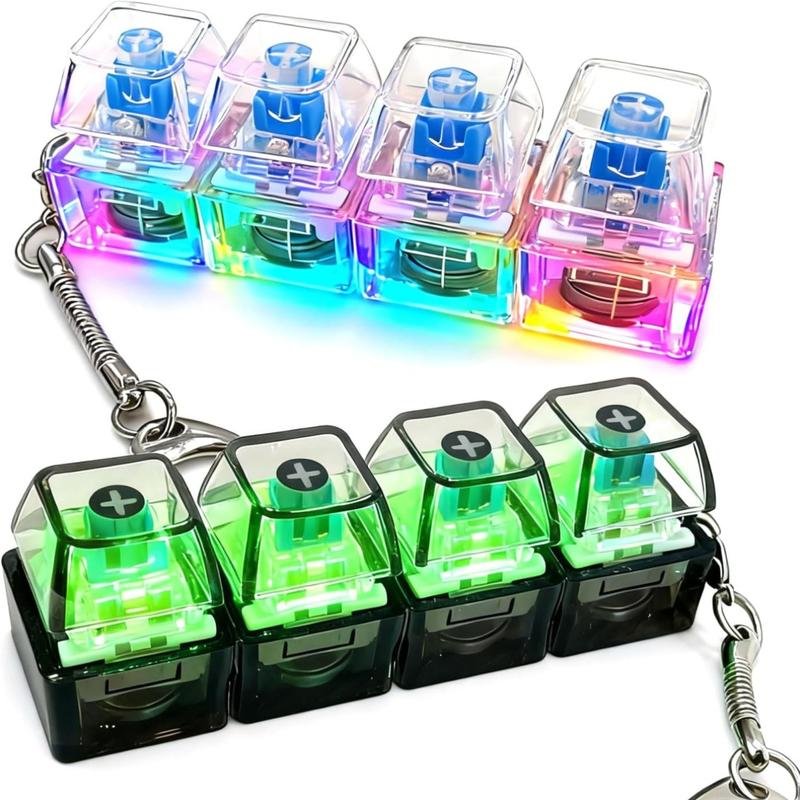 LED Keyboard Fidget Toy Stress Relief Keychain 0