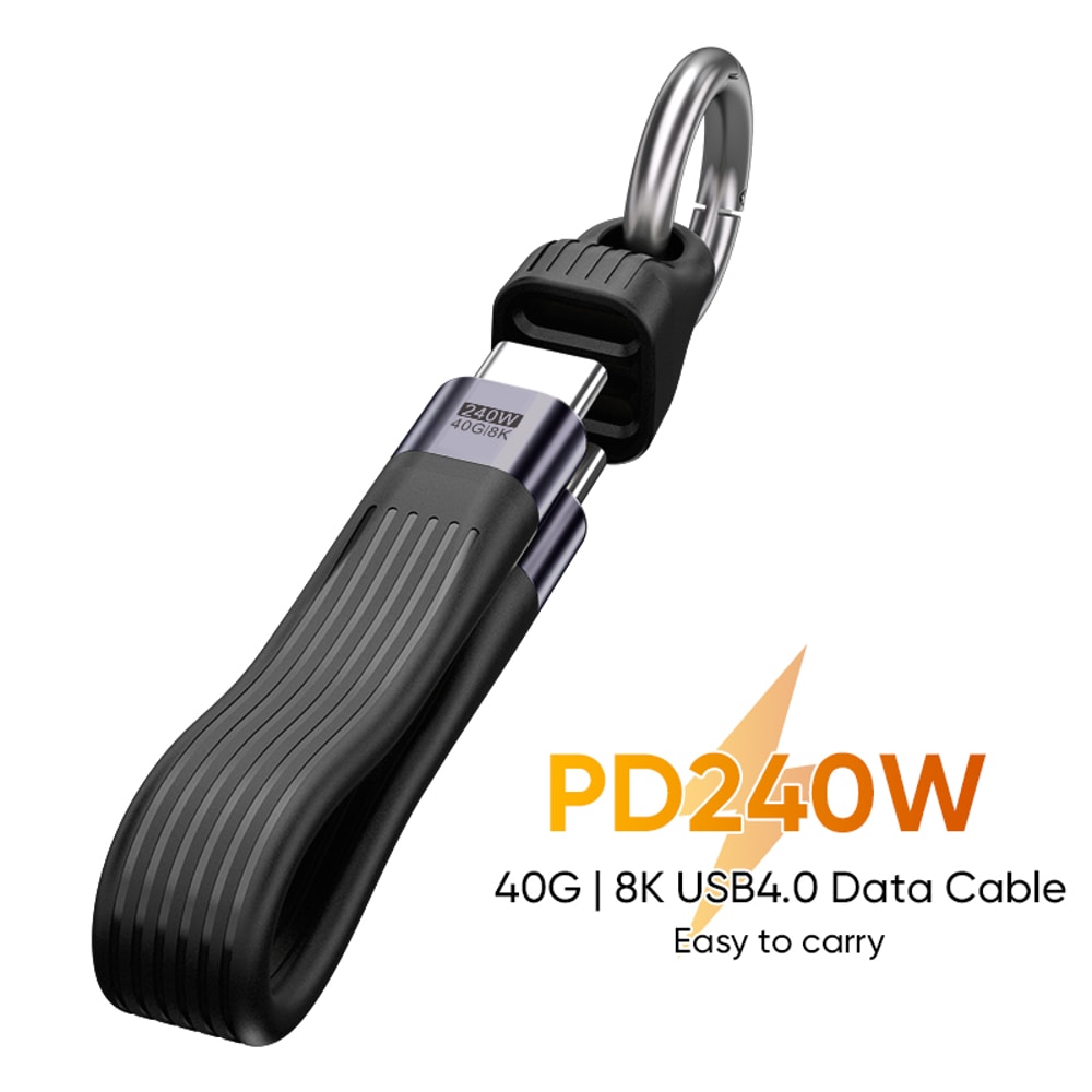 Keychain Cable USB C To USB C Fast Charge Cord 0